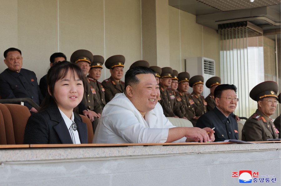 Respected Comrade Kim Jong Un Watches Sports Games
