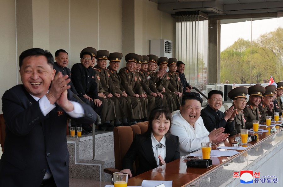 Respected Comrade Kim Jong Un Watches Sports Games