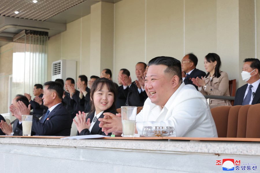 Respected Comrade Kim Jong Un Watches Sports Games