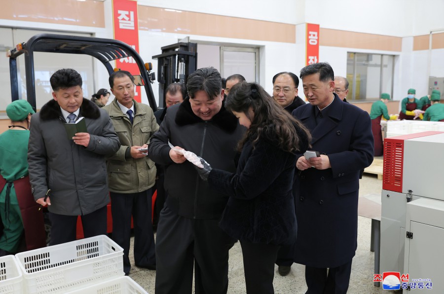 경애하는 김정은동지께서 새로 일떠세운 광천닭공장을 현지지도하시였다