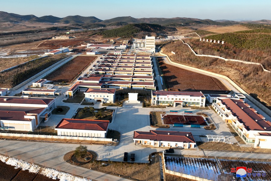 경애하는 김정은동지께서 새로 일떠세운 광천닭공장을 현지지도하시였다