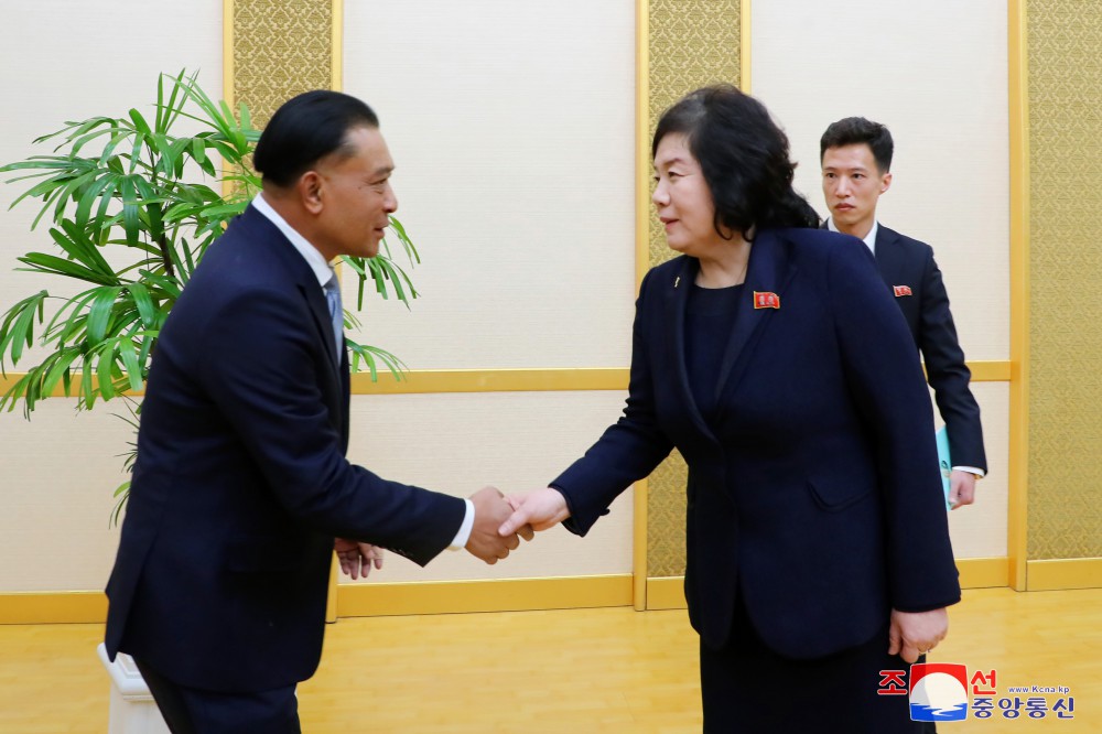 朝鲜民主主义人民共和国外务相崔善姬会见老挝人民民主共和国外交部代表团