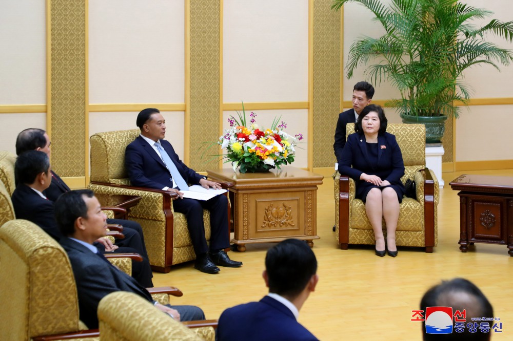 朝鲜民主主义人民共和国外务相崔善姬会见老挝人民民主共和国外交部代表团