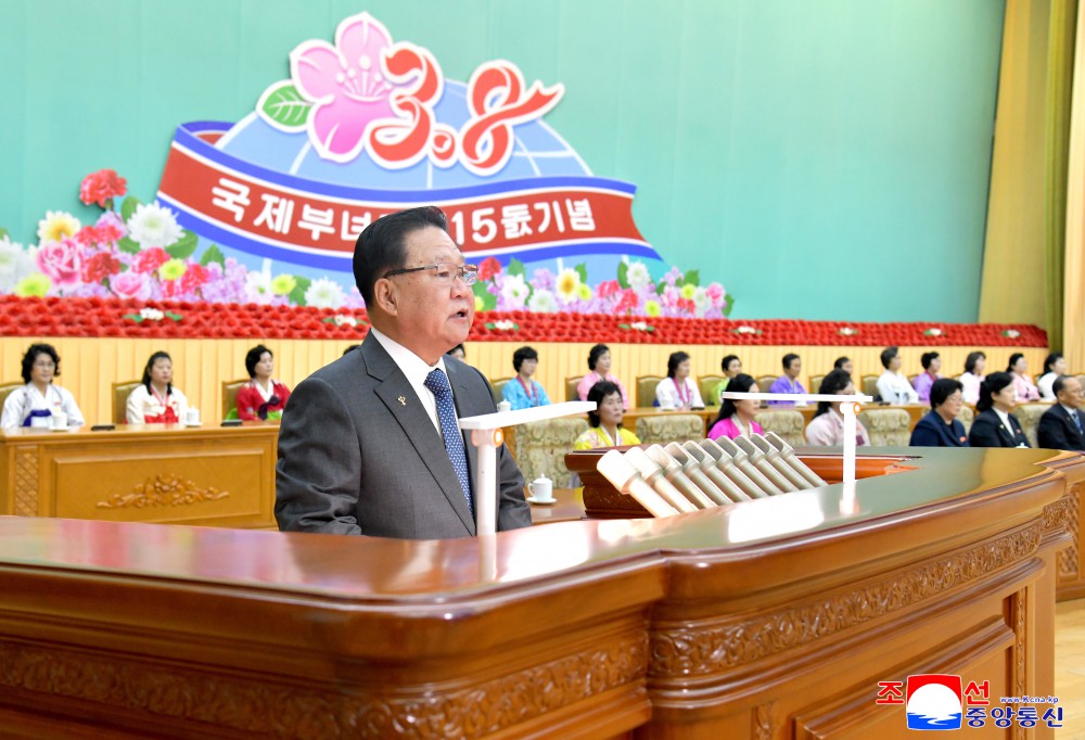 3.8국제부녀절 115돐기념 중앙보고회 진행