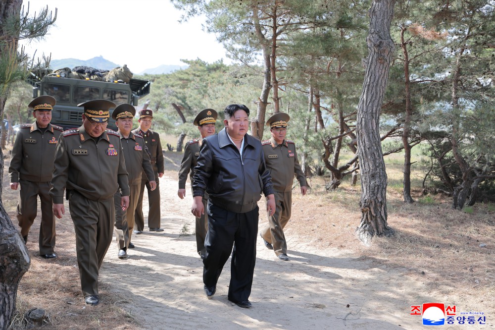 Joint Striking Drill of Long-range Artillery and Missile Systems of Sub-units of KPA on Eastern Front Conducted