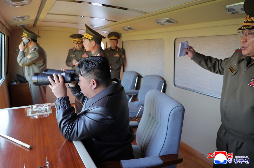 Joint Striking Drill of Long-range Artillery and Missile Systems of Sub-units of KPA on Eastern Front Conducted