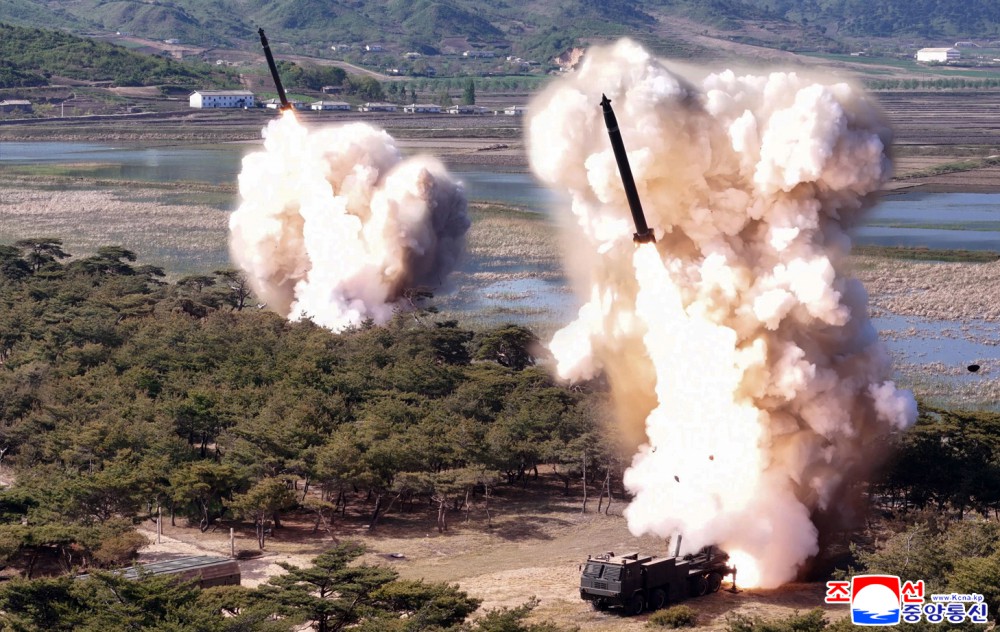 Joint Striking Drill of Long-range Artillery and Missile Systems of Sub-units of KPA on Eastern Front Conducted