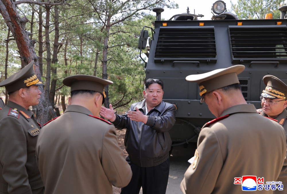 Joint Striking Drill of Long-range Artillery and Missile Systems of Sub-units of KPA on Eastern Front Conducted
