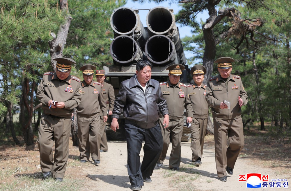 Joint Striking Drill of Long-range Artillery and Missile Systems of Sub-units of KPA on Eastern Front Conducted